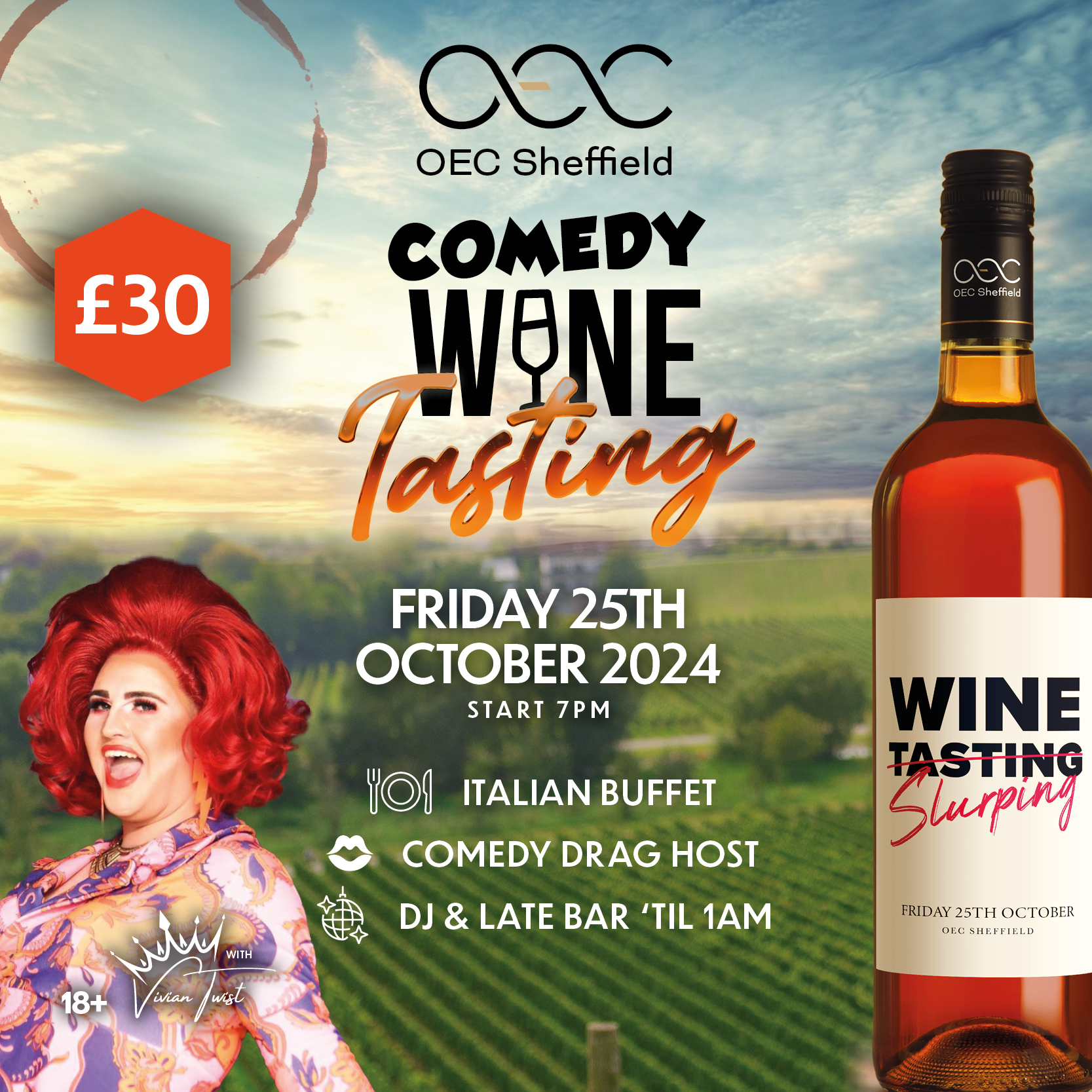Comedy Wine Tasting Experience OEC Sheffield