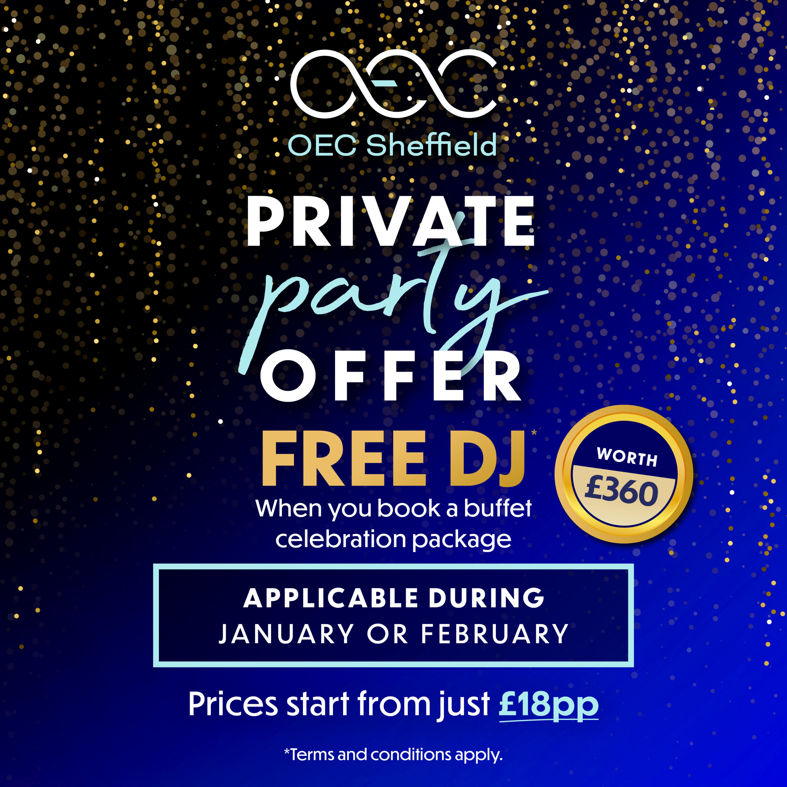 Private Party Free DJ Offers - OEC Sheffield