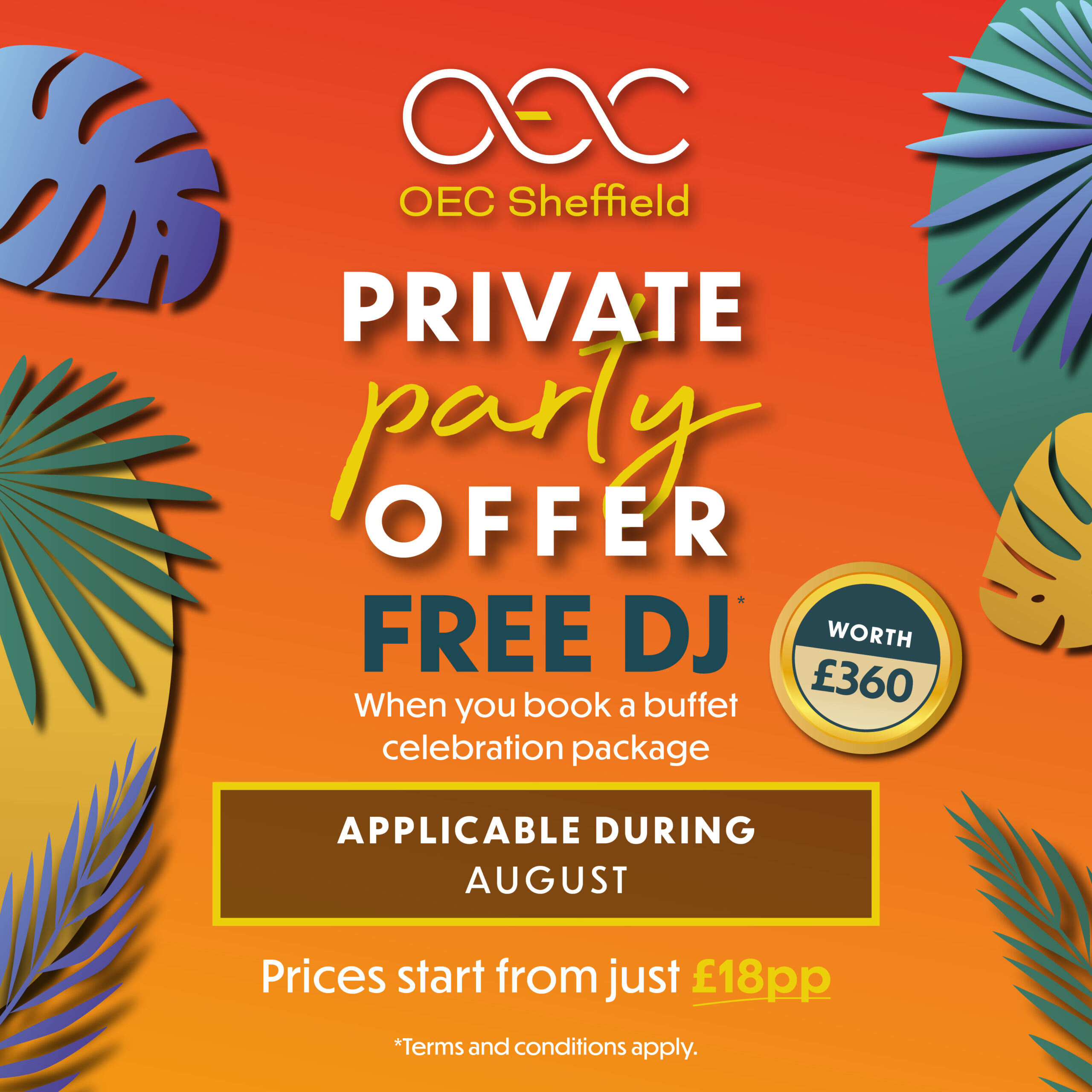 Private Party Free DJ Offers - OEC Sheffield