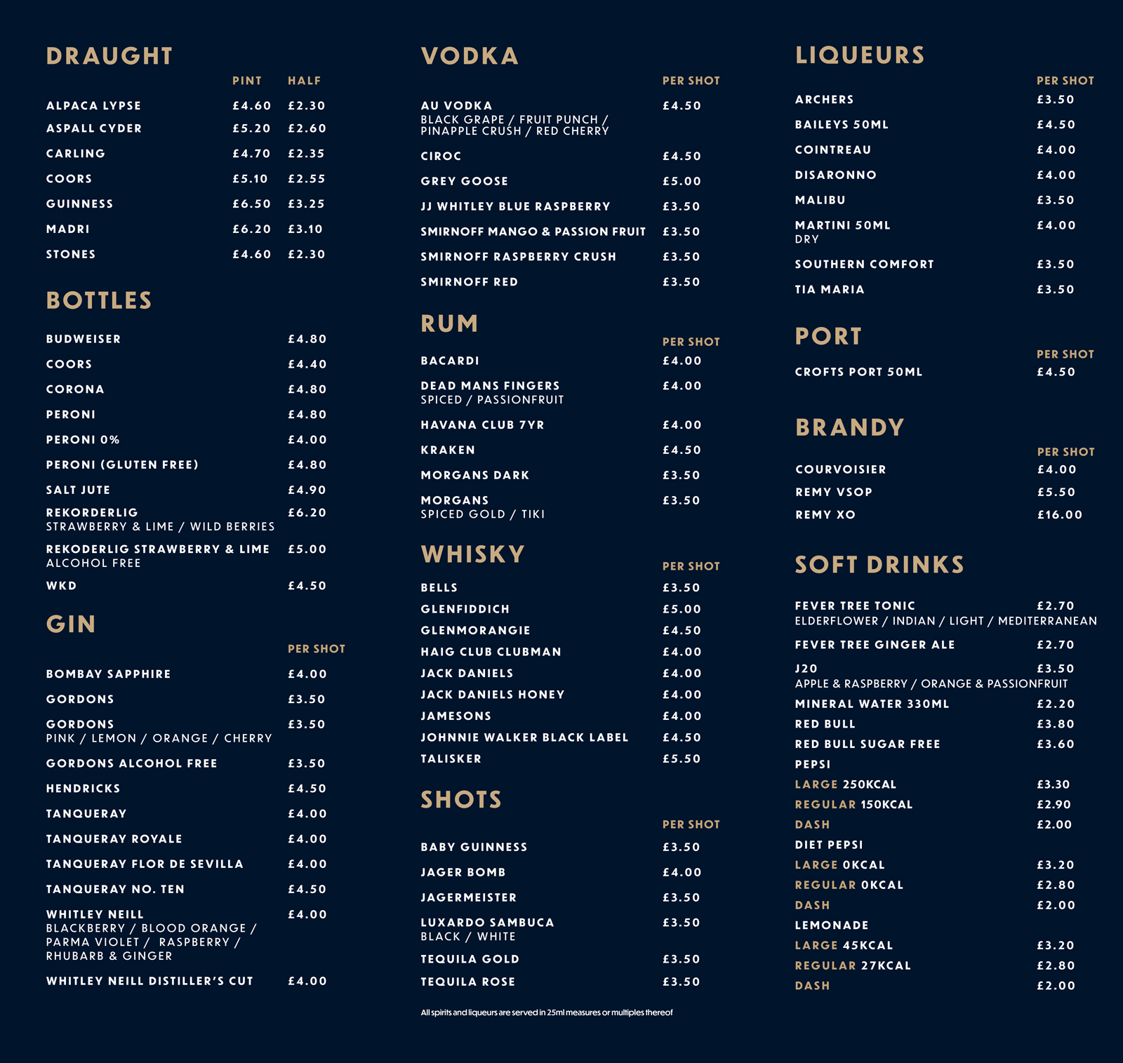 Wine and Drinks Menus - OEC Sheffield